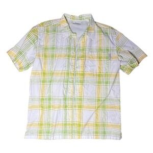 Columbia Sportswear Plaid Button Up Short Sleeve Shirt‎ Mens Sz Small